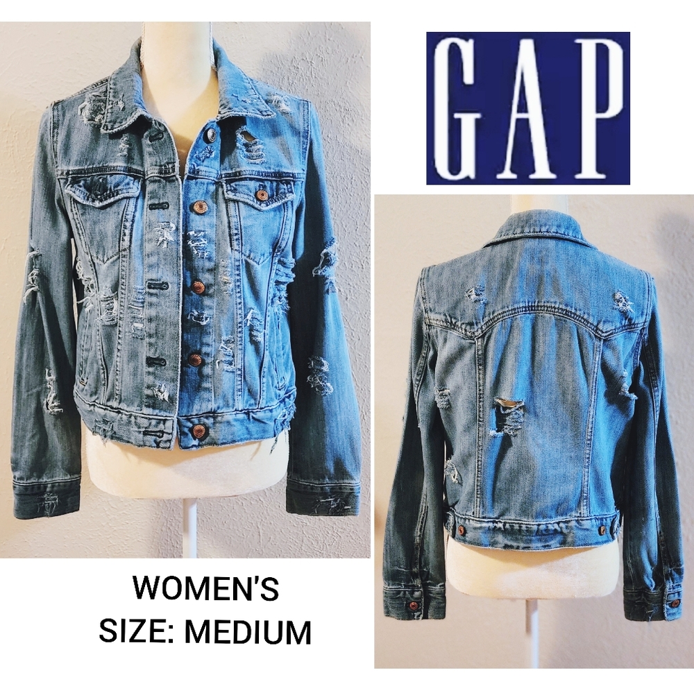 GAP Deconstructed Denim Jacket - Women's Size M